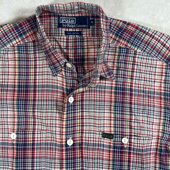 Vintage Polo Ralph Lauren Medium Lightweight Western Men's Red Plaid Shirt - Picture 3 of 8